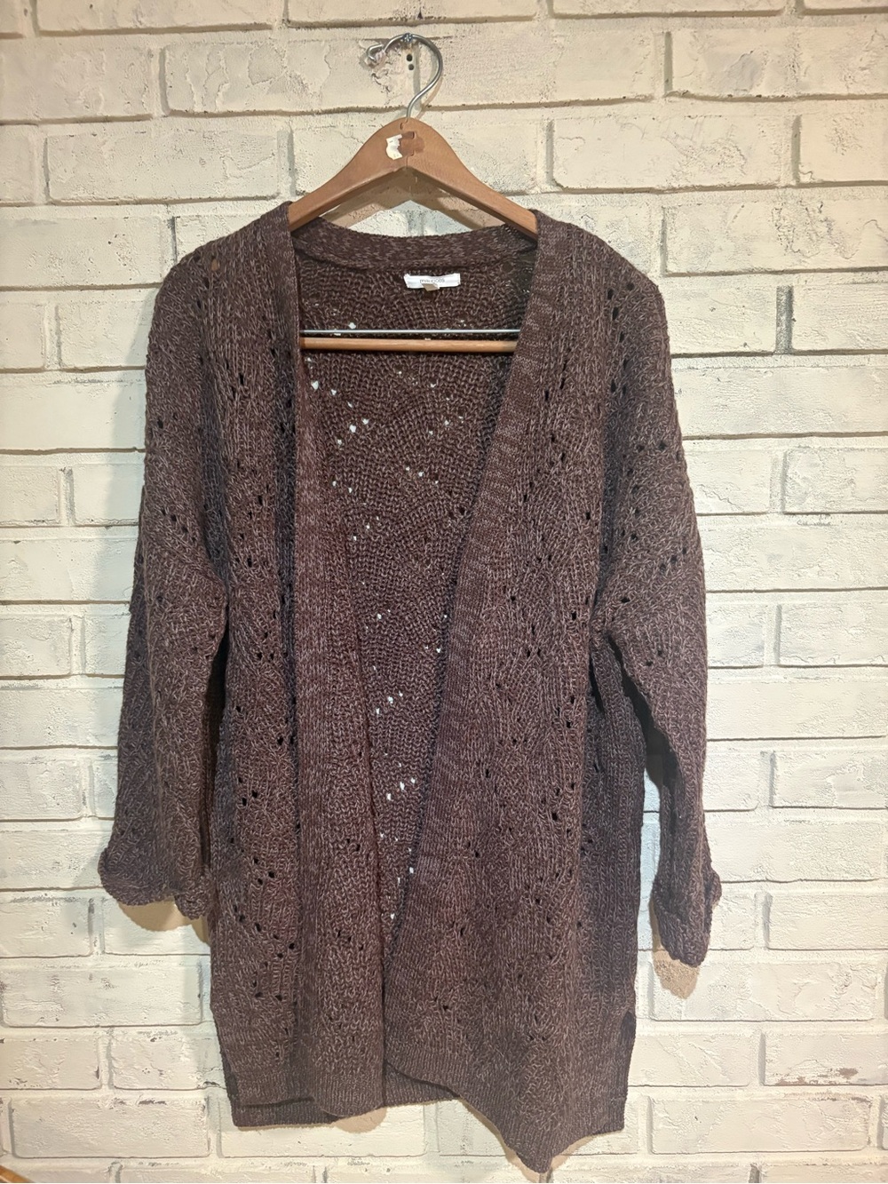 Maurices Rum Raisin Brown Open‑Front Knit Cardigan